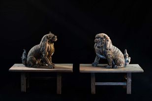 木造狛犬一対